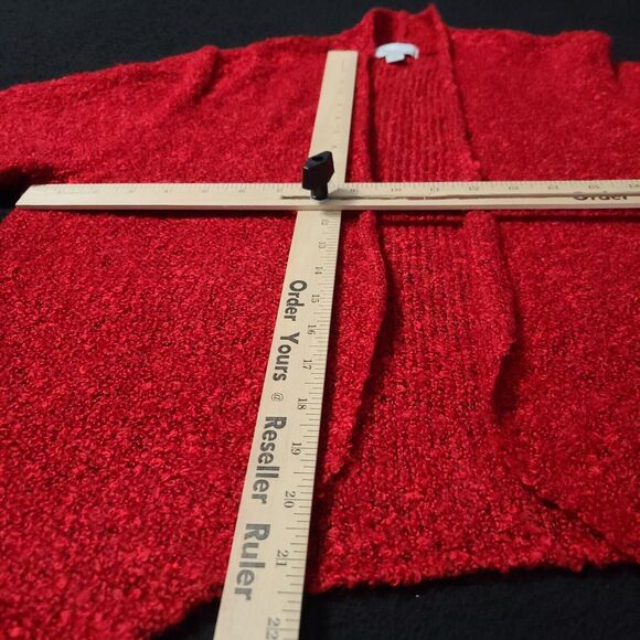 Kim Rogers Womens Sweater Red Size Large Acrylic Blend Long Sleeve Open - Picture 4 of 12